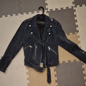 Bagatelle Navy Suede Women's Jacket